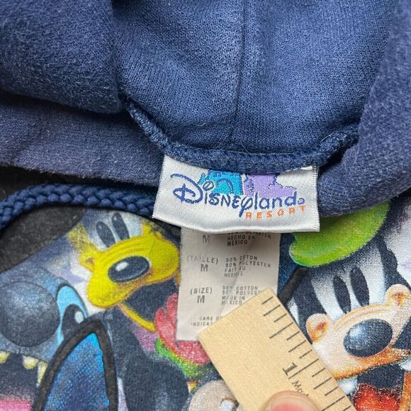 Vintage Hoodie Mens Medium Blue Disneyland Resort 90s Disney Graphic - Picture 4 of 9